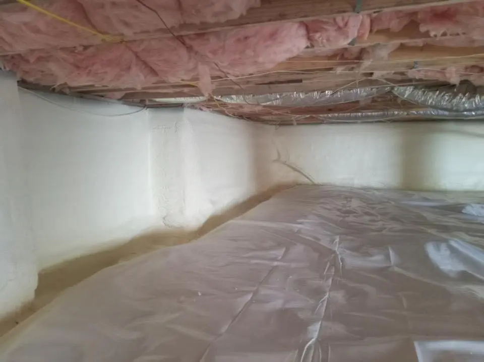 Crawl space encapsulation with closed-cell spray foam for Attic Insulation in Monroe